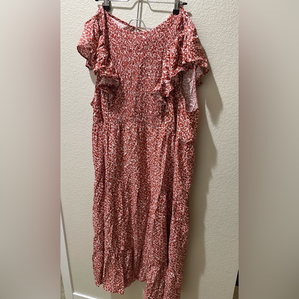 Red and white floral dress from old navy